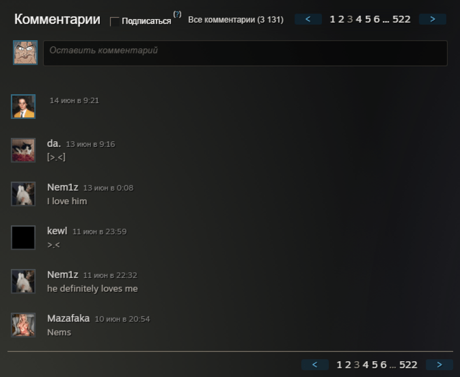 500 КОММЕНТАРИЕВ В ПРОФИЛЬ STEAM